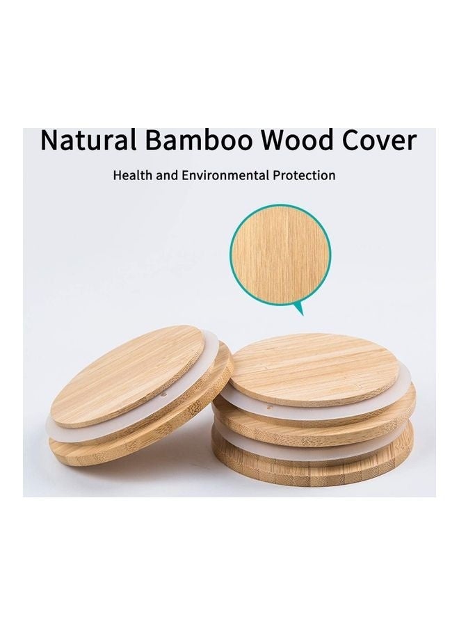 هالامودو 12 علبة زجاجية للبهارات مع أغطية من الخيزران الطبيعي - حاويات زينة طبيعية سعة 6 أونصات مقاومة للهواء - علب صغيرة فارغة للبهارات لخزانة المطبخ - Image 2